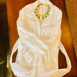 Anthropologie Maeve Button Up White Blouse